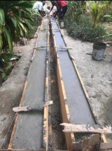cement is poured